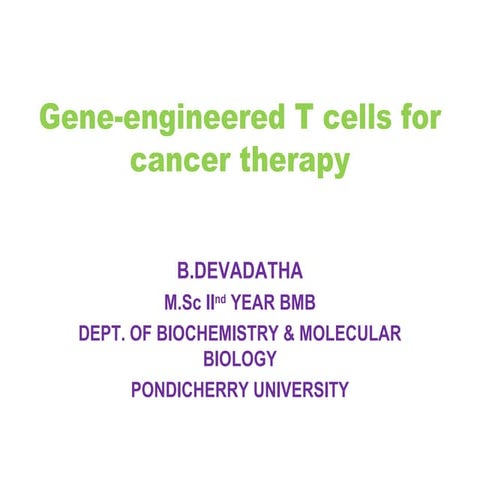 Tcell in cancer immunotherapy