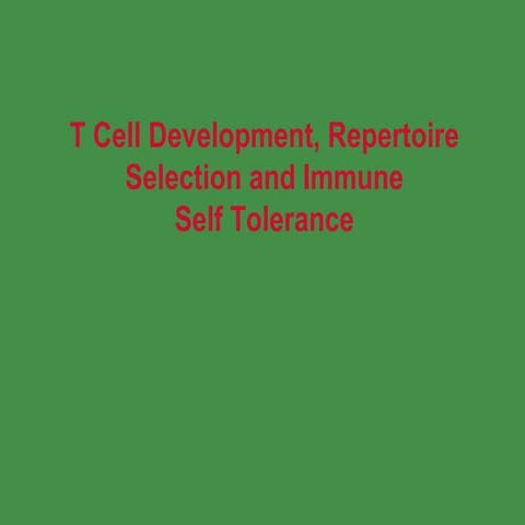 T Cell Repertoire & Self Tolerance | PPT