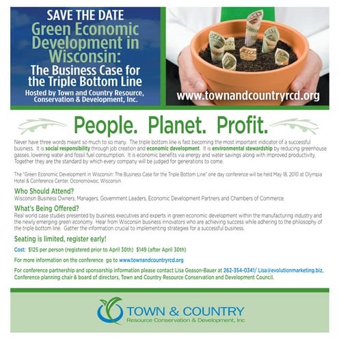 Town and Country RC&D's Green Economic Development in WI: The Business Case for the Triple Bottom Line 