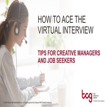 How to Ace the Virtual Interview: Tips for Creative Managers and Job Seekers