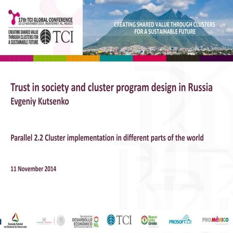 TCI 2014 Trust in society and cluster program design in Russia