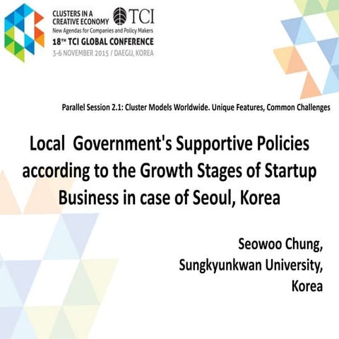 TCI 2015 Local Government's Supportive Policies according to the Growth Stage...