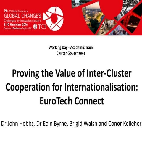 TCI 2016 Proving the Value of Inter-Cluster Cooperation for Internationalisation