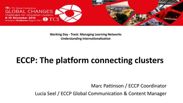 TCI 2016 ECCP: The platform connecting clusters