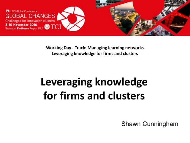 TCI 2016 Leveraging knowledge  for firms and clusters