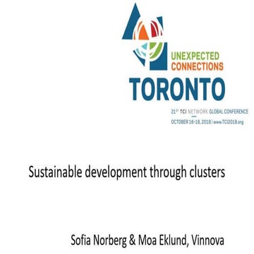 Sustainable development through clusters by Sofia Norberg & Moa Eklund from V...