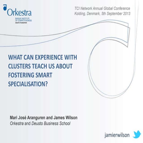 WHAT CAN EXPERIENCE WITH CLUSTERS TEACH US ABOUT FOSTERING SMART SPECIALISATION?