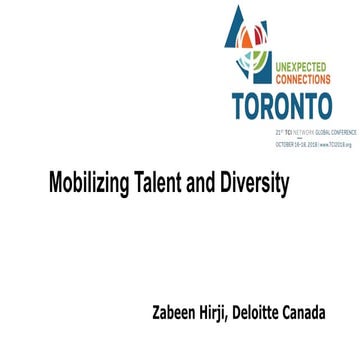 Mobilizing Talent and Diversity by Zabeen Hirji, Deloitte Canada, at TCI 2018