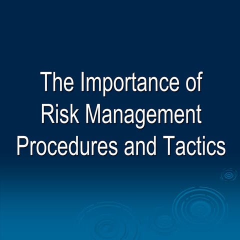 the importance of risk management 