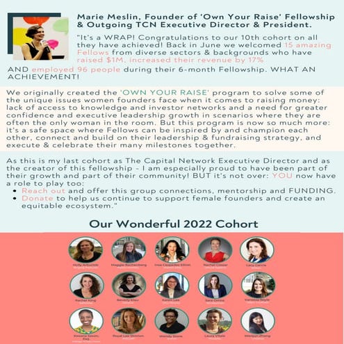 The Capital Network 2022 Fellowship Impact Report