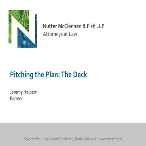 Tcn fast track nov 2012 pitching the plan