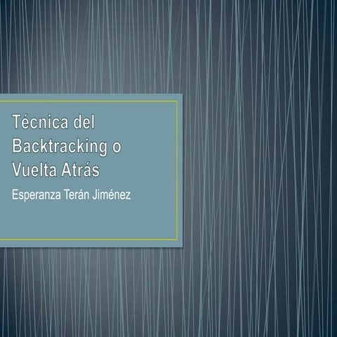 Técnica del backtracking o vuelta atrás