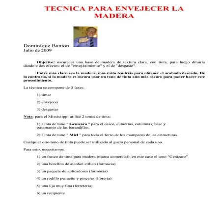 Tecnica para envejecer la madera