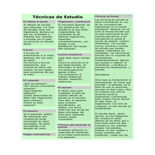 Técnicas de estudio