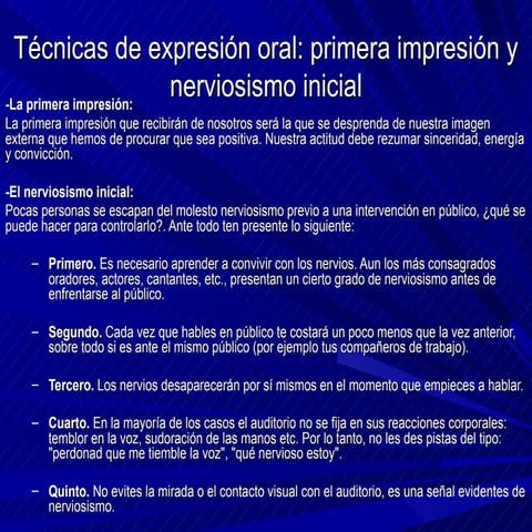 Técnicas de expresión oral