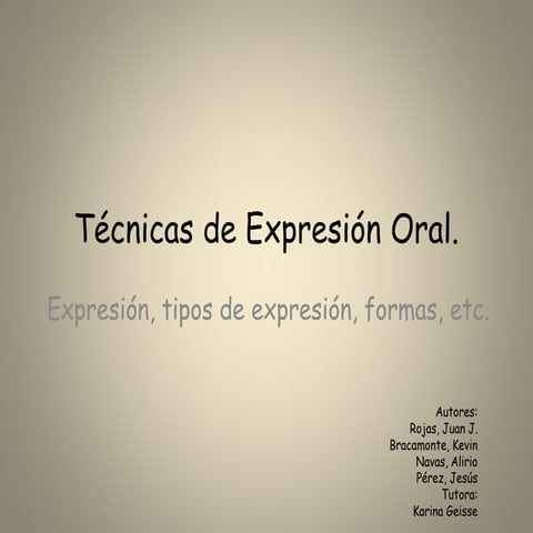 Técnicas de expresión oral