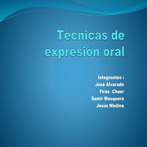 Técnicas de expresión oral