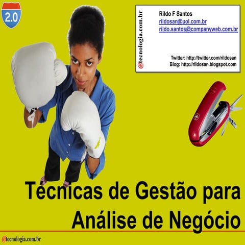 Técnicas de Gestão para Análise de Negócio