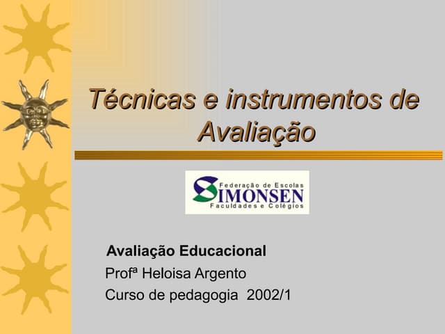 TéCnicas E Instrumentos De AvaliaçãO