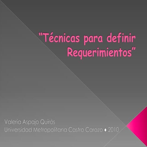 Técnicas para definir requerimientos