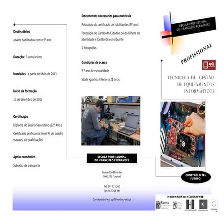 Técnico de gestão de equipamentos informáticos - Panfleto