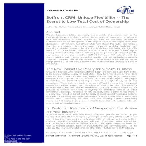 Flexibility - The secrets to a low CRM TCO