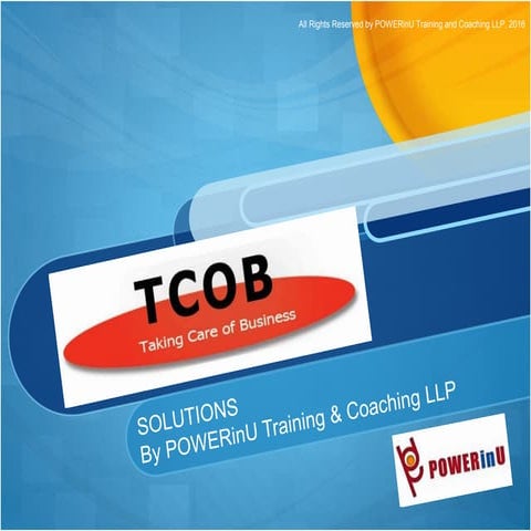 Taking Care of Business (TCOB) - Training & Consulting Solutions for SMEs