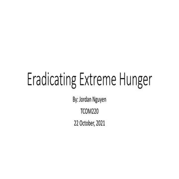 Tcom220-Eradicating Hunger