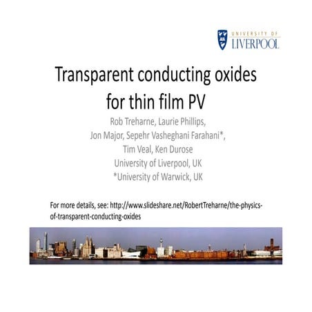 Transparent conducting oxides for thin film PV