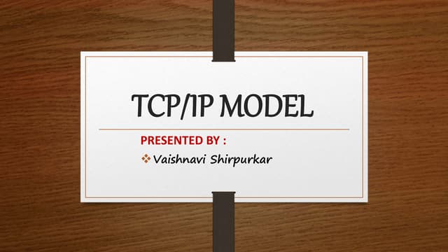 TCP/IP MODEL 