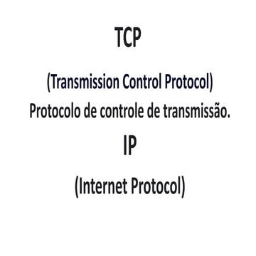 Modelo TCP/ip protocolo de internet de transmissão