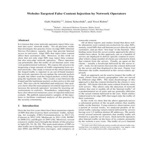 TCP injection attacks in the wild: A large scale case study | PDF