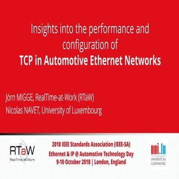 Insights into the performance and configuration of TCP in Automotive Ethernet...