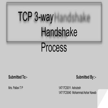 TCP/IP 3-way Handshake | PPTX
