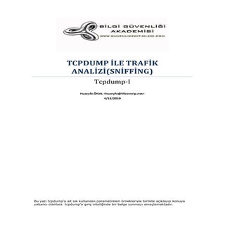 Tcpdump ile Trafik Analizi(Sniffing)