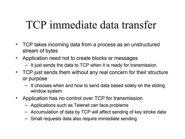 Tcp Immediate Data Transfer