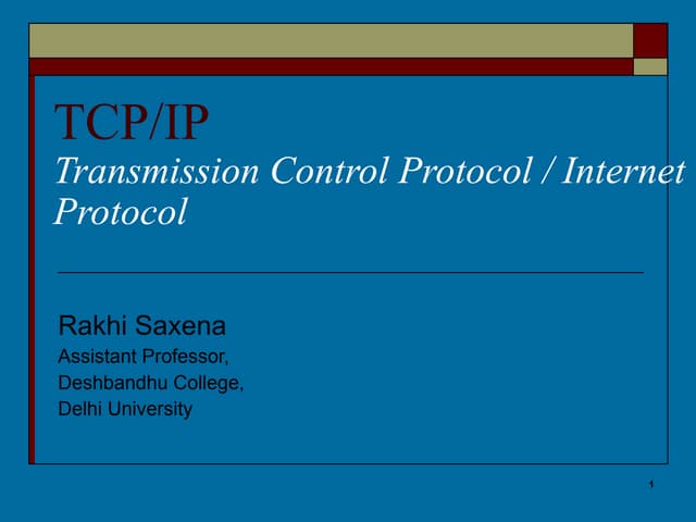 More on Tcp/Ip