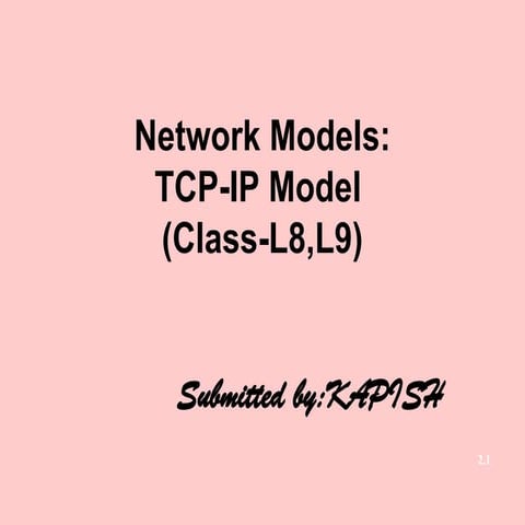 network model for tcp ip model computer lecture | PPT