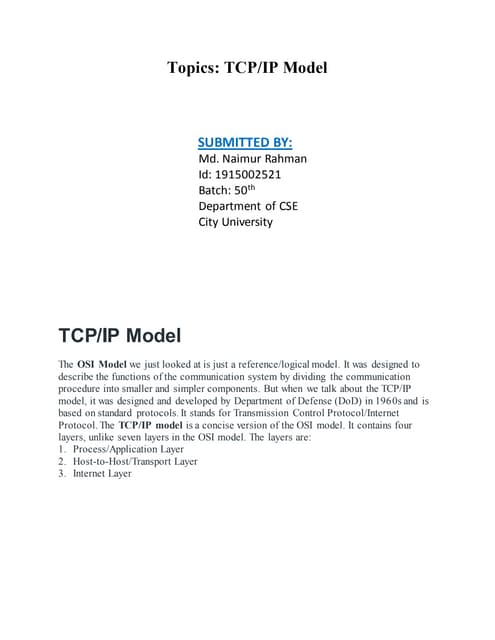 Tcp/Ip Model