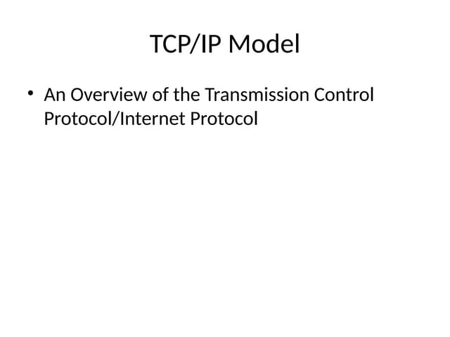 TCP_IP_Model_Presentation for Network communication