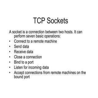 Tcp sockets