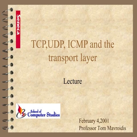 Tcp Udp Icmp And The Transport Layer | PPT