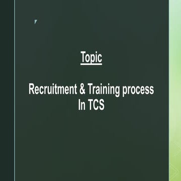 Ppt.report on recruitment & training in TCS | PDF