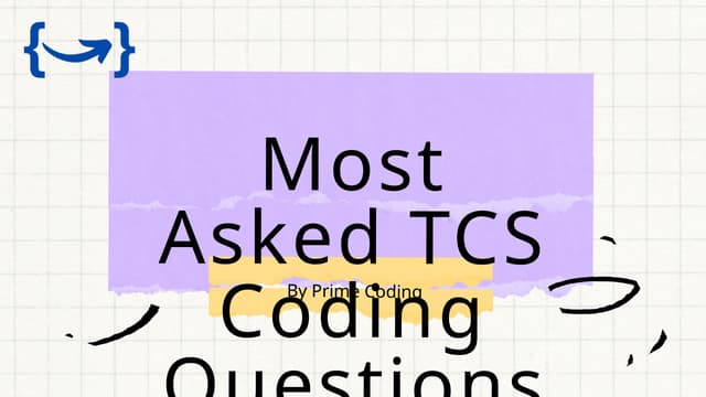 TCS Coding questions of all the required section