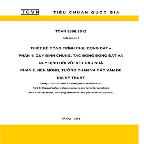 TCVN 9386:2012 - Thiết kế công trình chịu Động đất