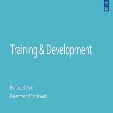 Training and Development