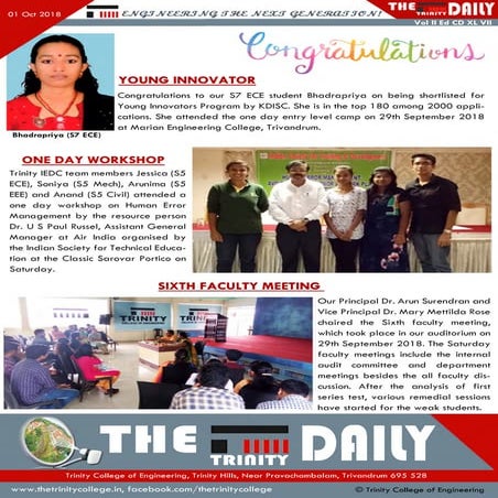 Trinity Daily Oct 1, 2018