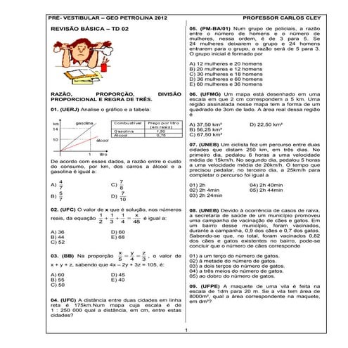 SIMULADO Matematica 1 ano | PDF