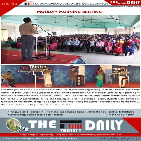 Trinity Daily Nov 16, 2018 | PDF