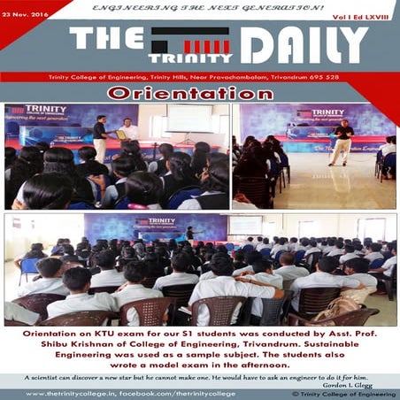 Trinity Daily Nov 23, 2016